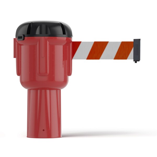 Montour Line Retractable Belt Barrier Cone Mount Red Case 40ft. Red/White Belt CP800-RD-RWD-400 - main